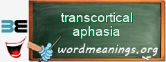 WordMeaning blackboard for transcortical aphasia